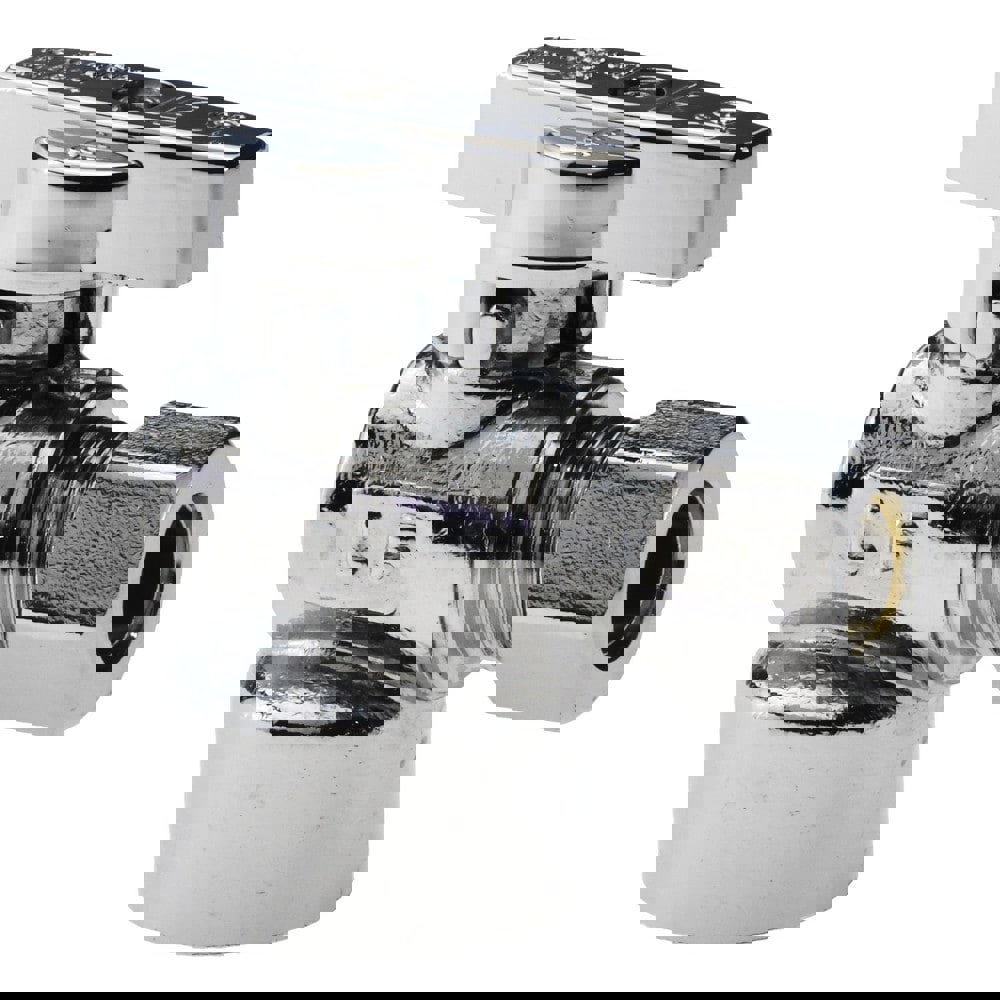 FIP 1/2 Inlet, 125 Max psi, Chrome Finish, Brass Water Supply Stop Valve